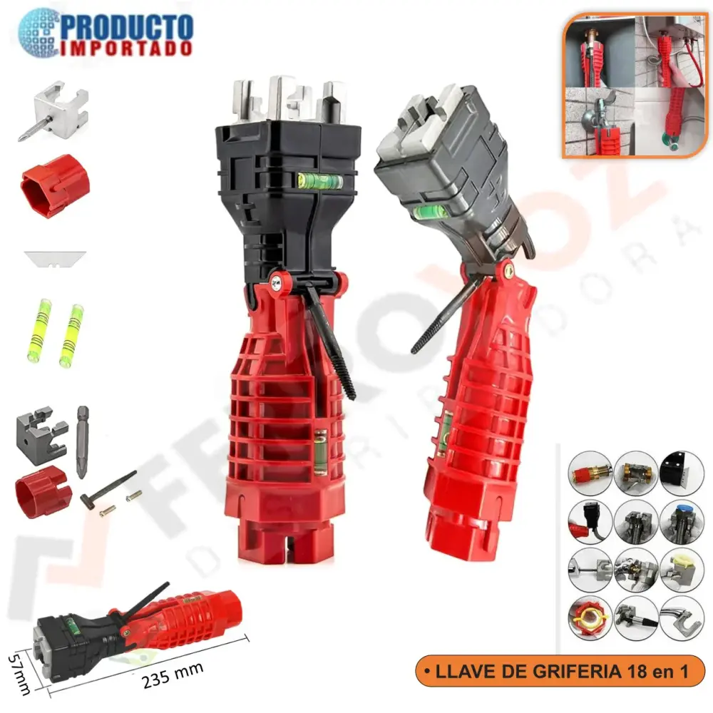 LLAVE DE GRIFERIA 18 EN 1 MULTIFUNCIONAL | 10 Piezas |