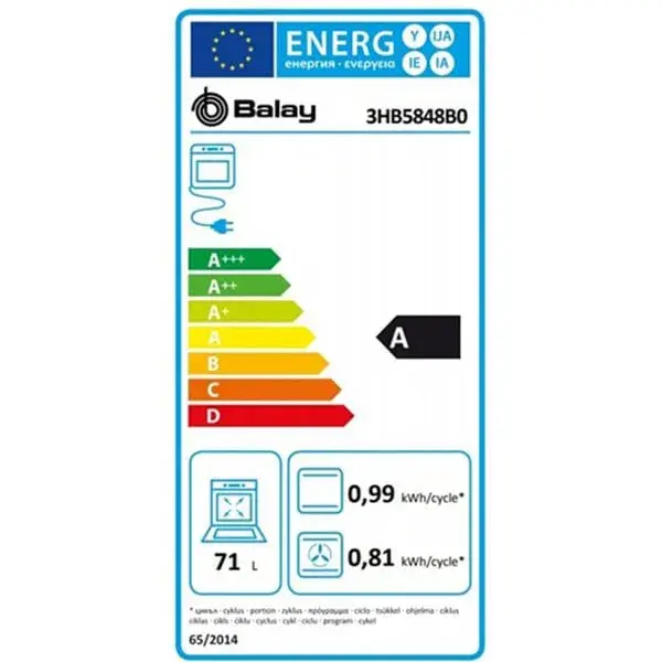 Llave de Horno Balay 3HB5848B0 pirolítico multifunción cristal blanco