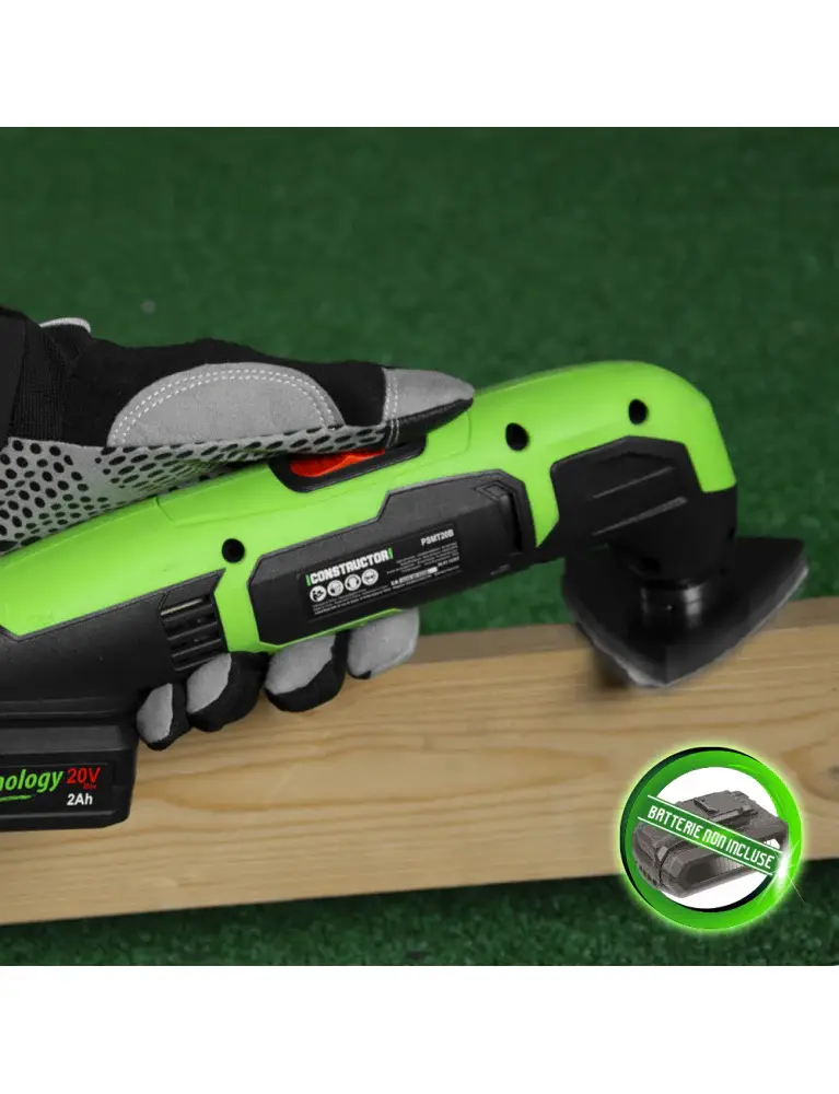 Outil multifonctions sans fil 20V – 3,2°, vitesse variable – accessoires inclus – sans batterie Hecho de Acero Forjado