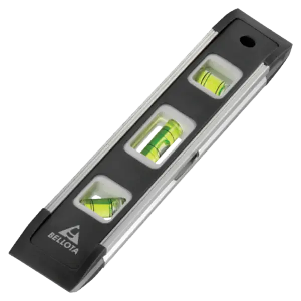 Certificado ISO Nivel torpedo con 3 gotas de 9" Bellota