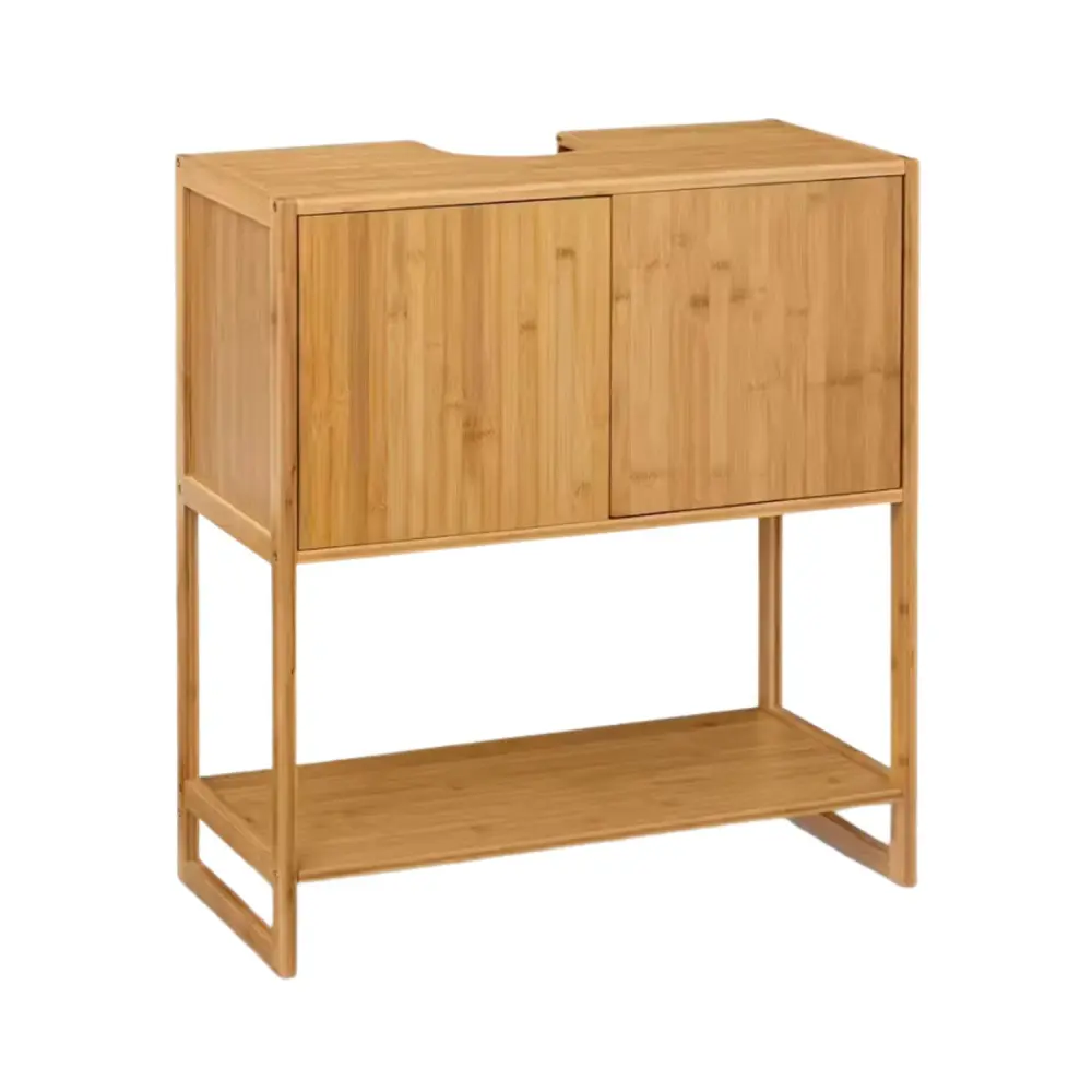 Láser Autonivelante Armario para lavabo de bambú con 1 nivel 80x33.5x69.6cm 7house