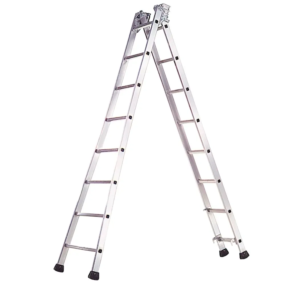 Láser Autonivelante Escalera Aluminio Industrial Pronor 2 Tramos 7+7 Peldaños