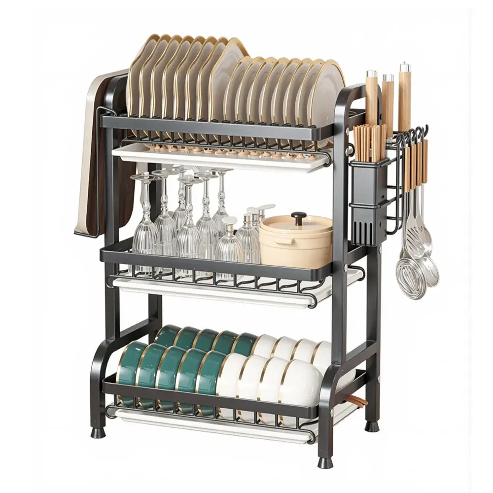 Láser Autonivelante Escurridor de Platos Negro 3 Niveles