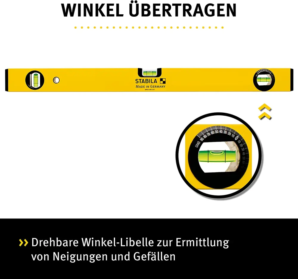 Nivel de burbuja, perfil rectangular en metal ligero, longitud. : 80cm Stabila