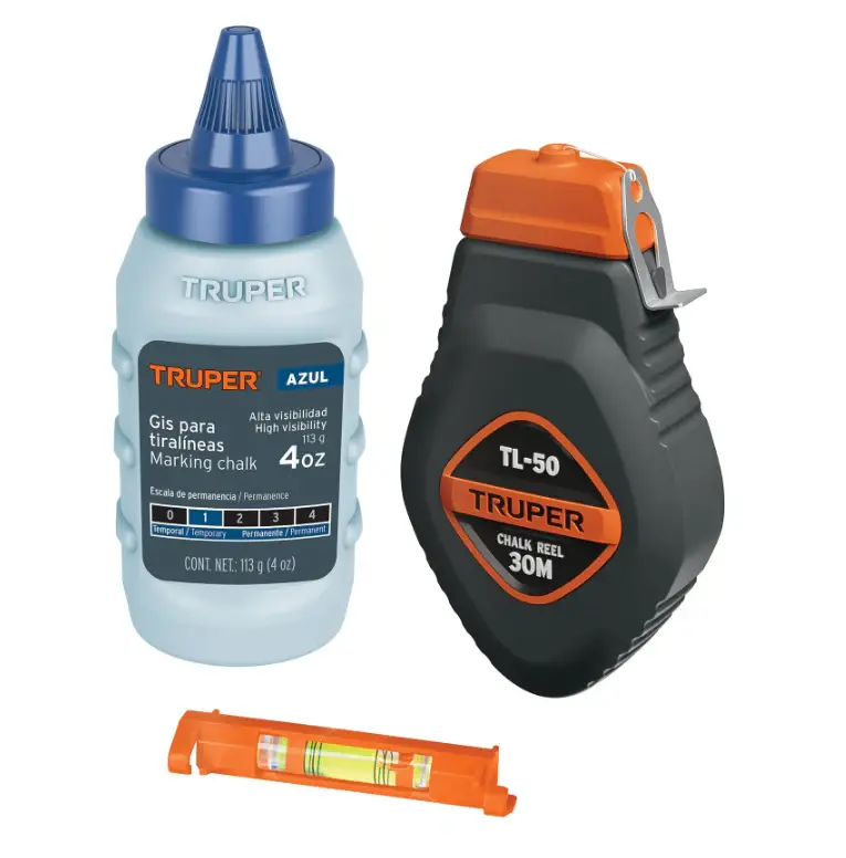 TRUPER TIRALINEAS CON NIVEL 30M TL-50 con Alcance de 30 Metros