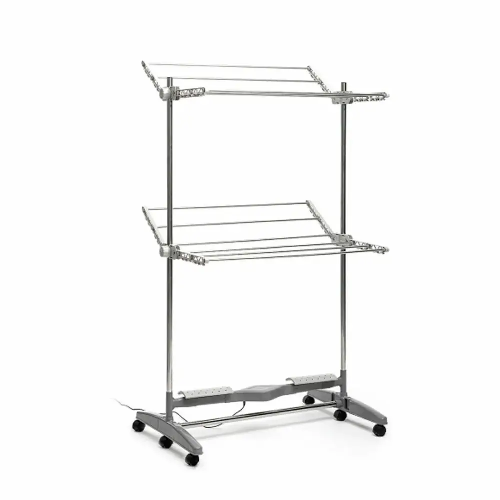 Tendedero eléctrico Dryllon InnovaGoods con flujo de aire 24W 12 barras plegable inox con Garantí de 2 ños