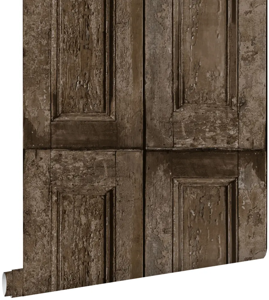 Estahome papel pintado puertas de paneles marrón negro - 53 cm x 10,05 m
