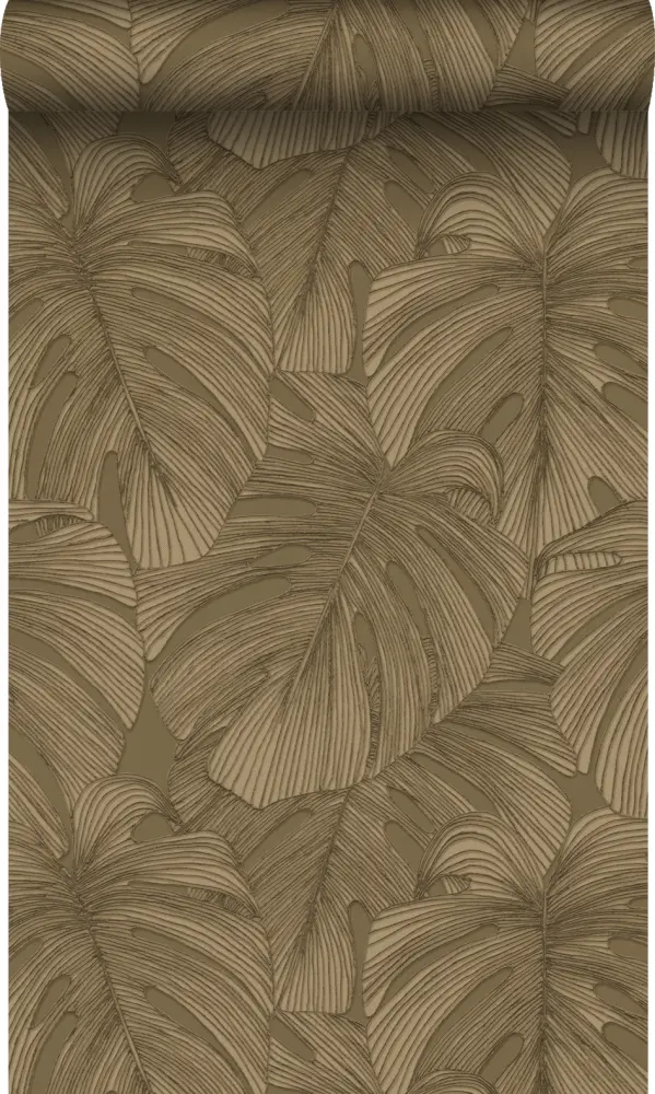 Origin wallcoverings papel pintado diseño 3d hojas marrón - 50 x 900 cm