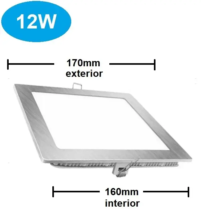 Papel Tapiz de Tela PANEL LED EMPOTRAR CUADRADO 12w 3000K NIQUEL