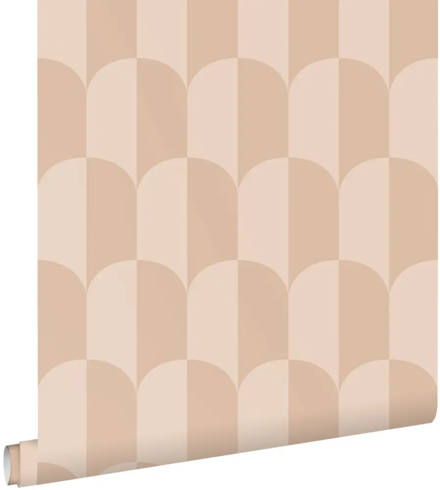 Estahome papel pintado arte deco rosa cipria pastel nítido - 50 x 900 cm