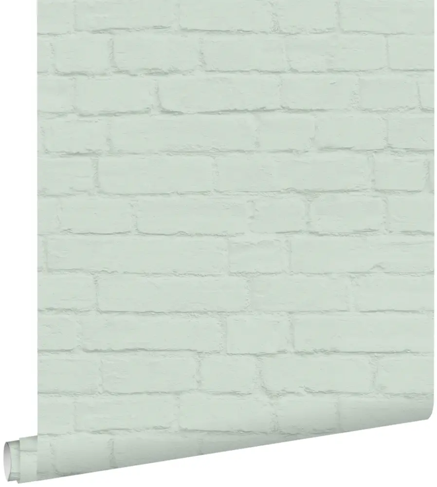 Estahome papel pintado pared de ladrillos menta verde - 0,53 x 10,05 m
