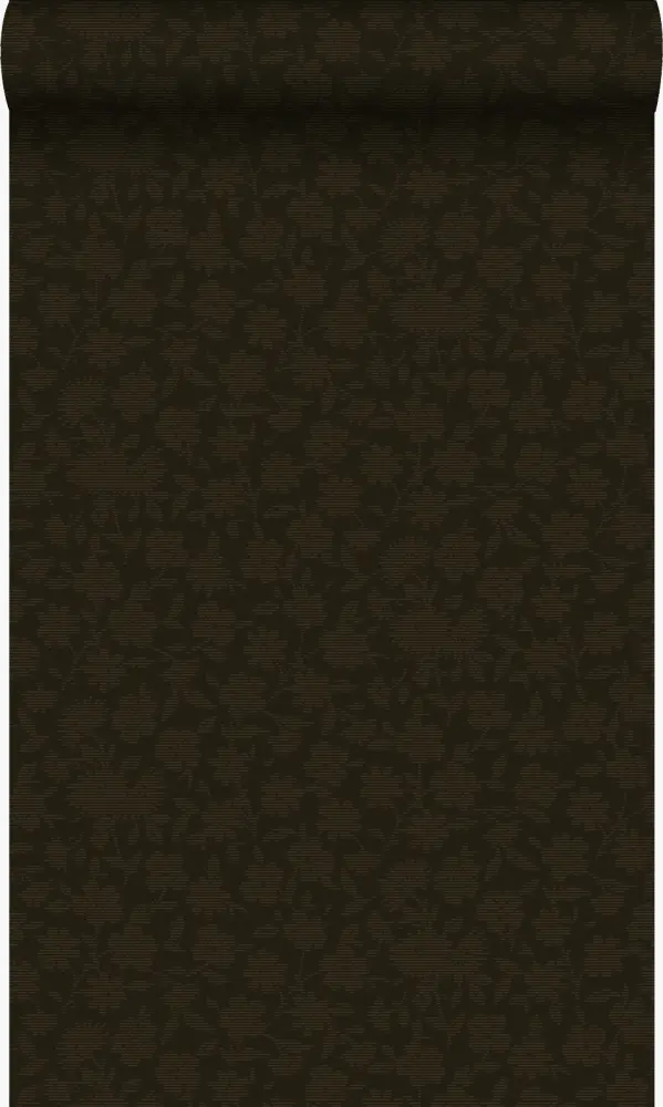 Origin wallcoverings papel pintado flores negro tenebroso - 53 cm x 10,05 m