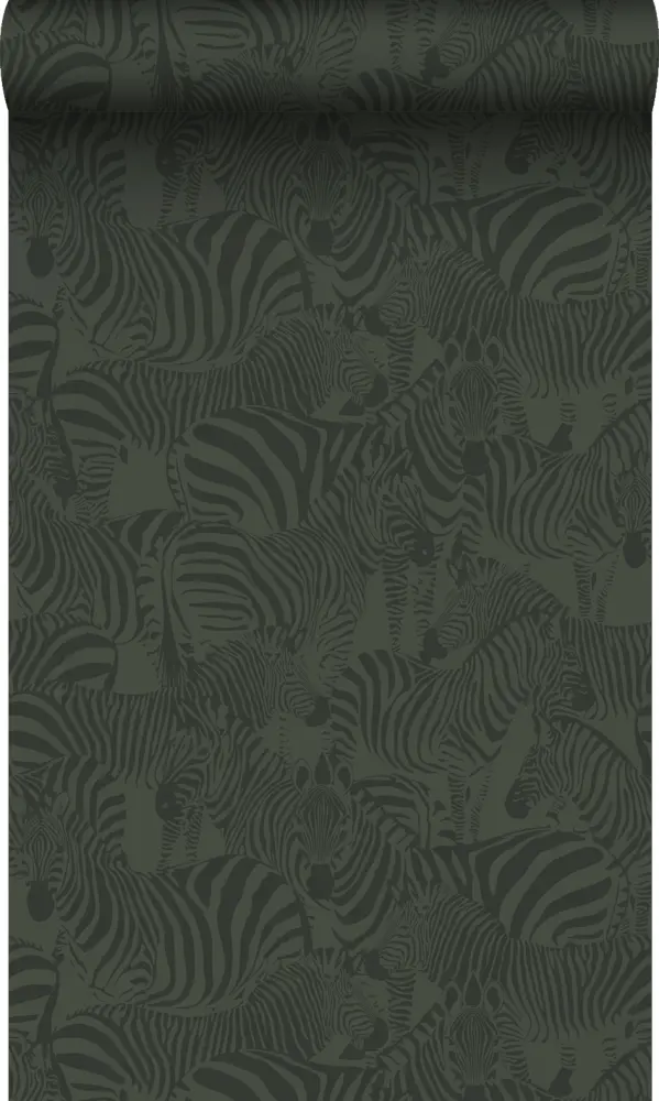 Origin wallcoverings papel pintado zebra verde opaco - 50 x 900 cm