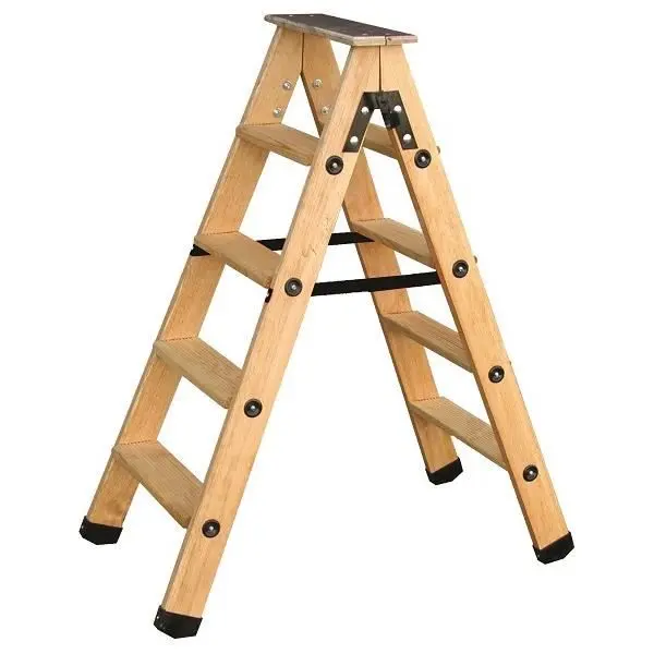 Escalera de madera de doble acceso 2x4 peldaños + estante centaure - 483604