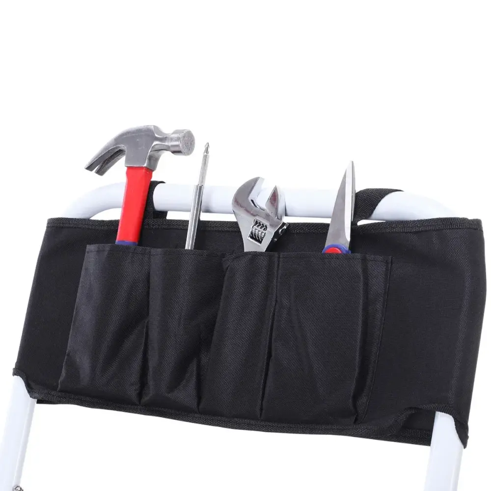 Escalera de trabajo Homcom plegable 3 peldaños blanco/negro 131x51x66 cm