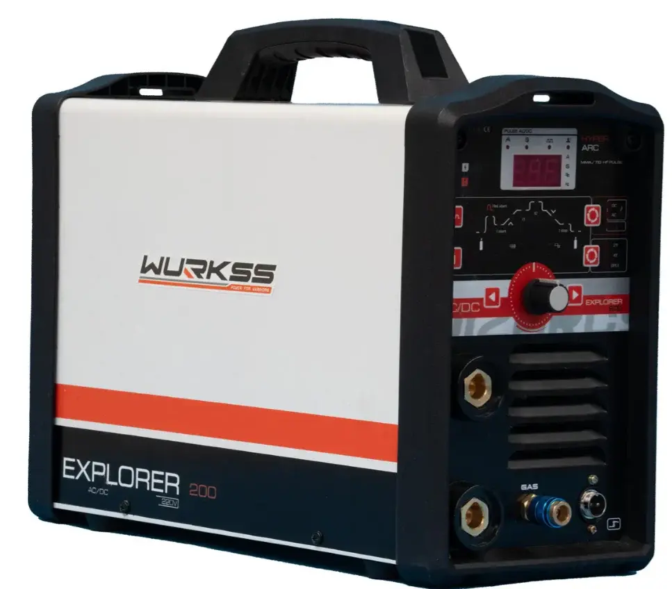 Inversora Maquina De Soldar Tig Hf Ac/dc Wurkss Explorer 200 para Aluminio