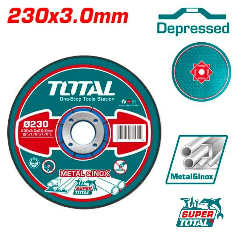 Disque Tronçon 230mm 3mm Pour Métal Inox Total Tac2212301ha