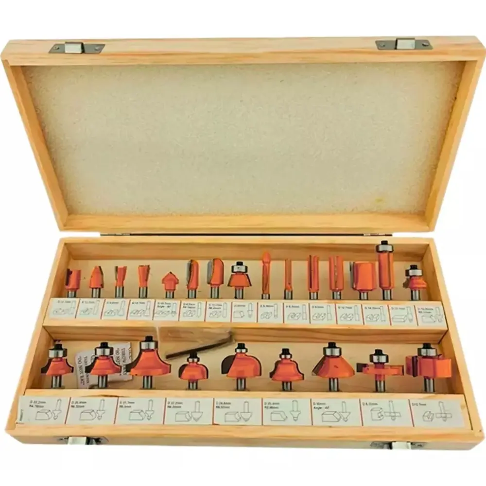 Kit Fresas 24 Madera 1/4 6.35mm Router Tupi Fresadora