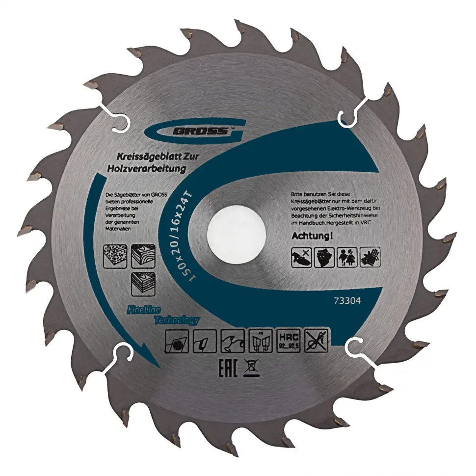 Adaptador para Gross - hoja de sierra para madera 150 x 20/16 mm - 24 dientes