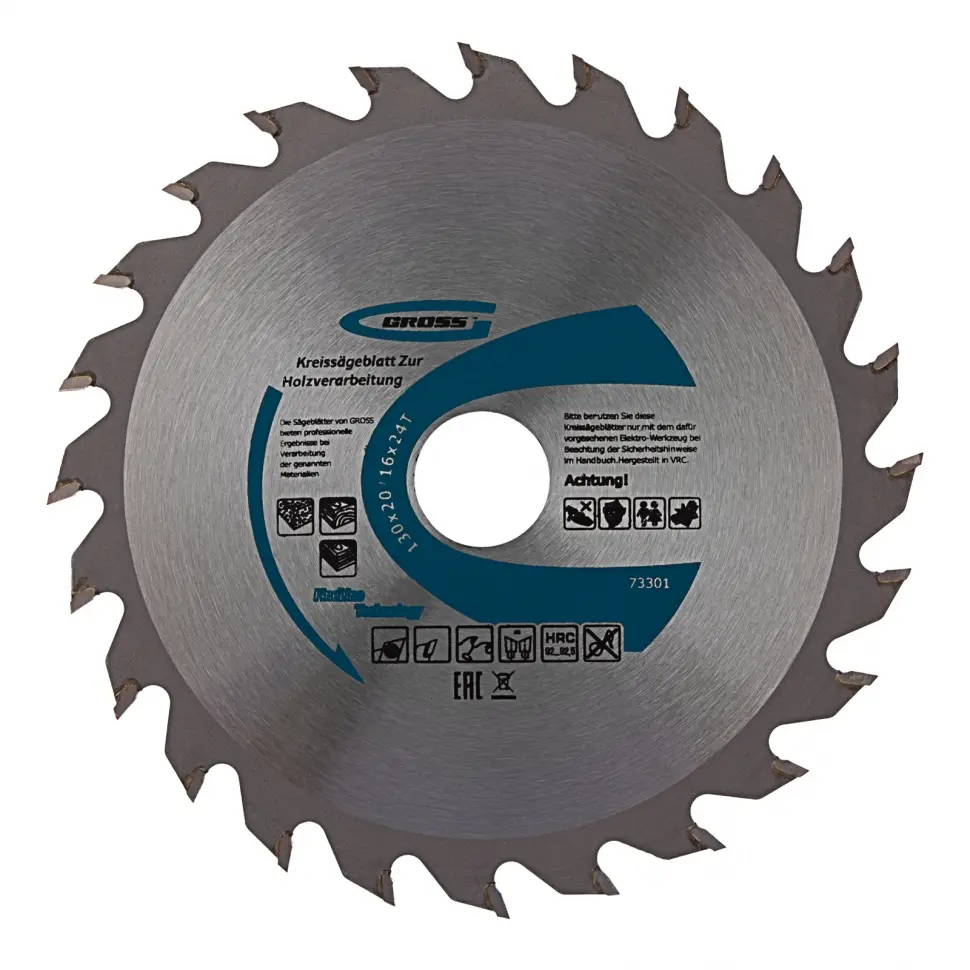 Cable de Extensión Gross - hoja de sierra para madera 130 x 20/16 mm - 24 dientes