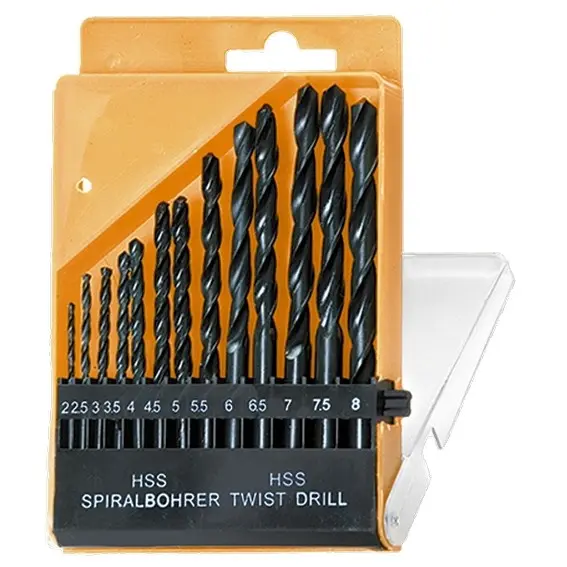 Sparta - juego de 13 brocas helicoidales hss - 2 8 mm