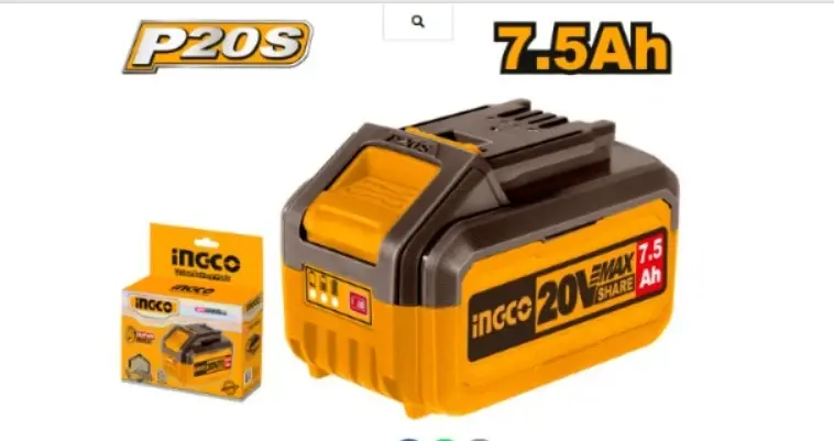 BATERIA LITIO 7.5 AH 20 VOLT INGCO FBLI2075