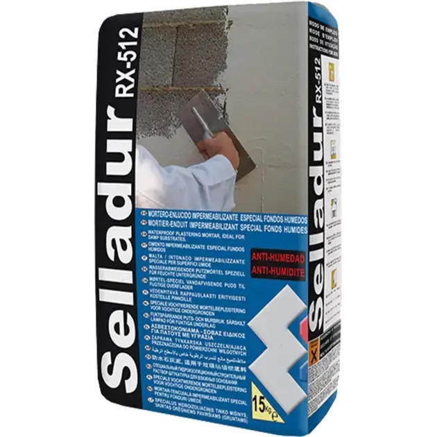Mortero-enlucido impermeabilziante en polvo selladur 15 kg