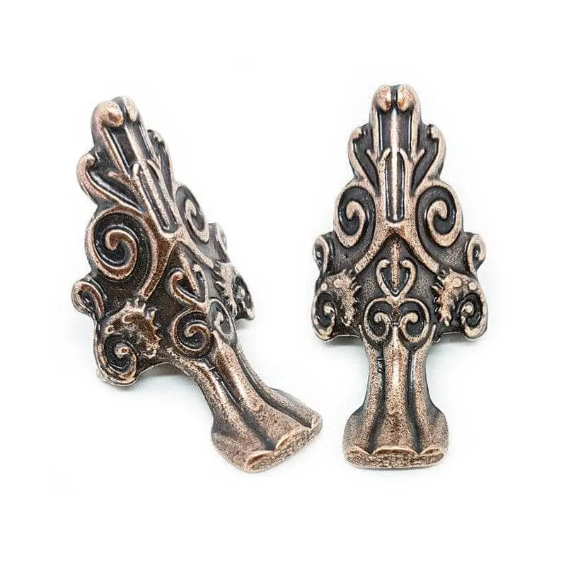 Clavo Decorativo Pata angular metalica para caja 3.4x6cm 4ud NO15 bronce antiguo