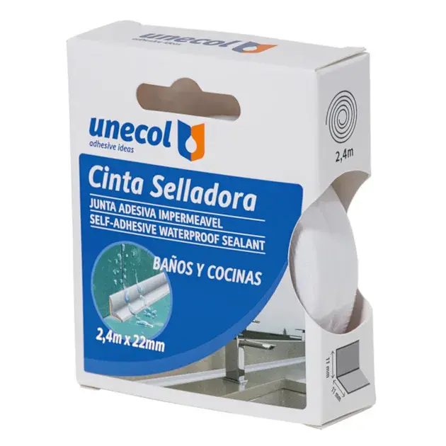 Cinta cubre juntas 2,4 m x 22 mm unecol