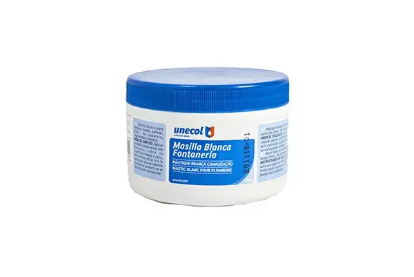 Masilla blanca fontanerí 500 g unecol