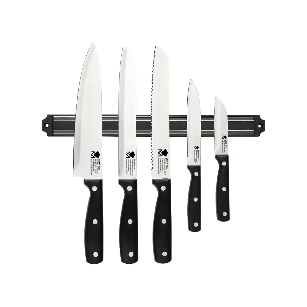 Cabeza Magnética SET 5 CUCHILLOS + BARRA MAGNETICA ACERO INOX MASTERPRO