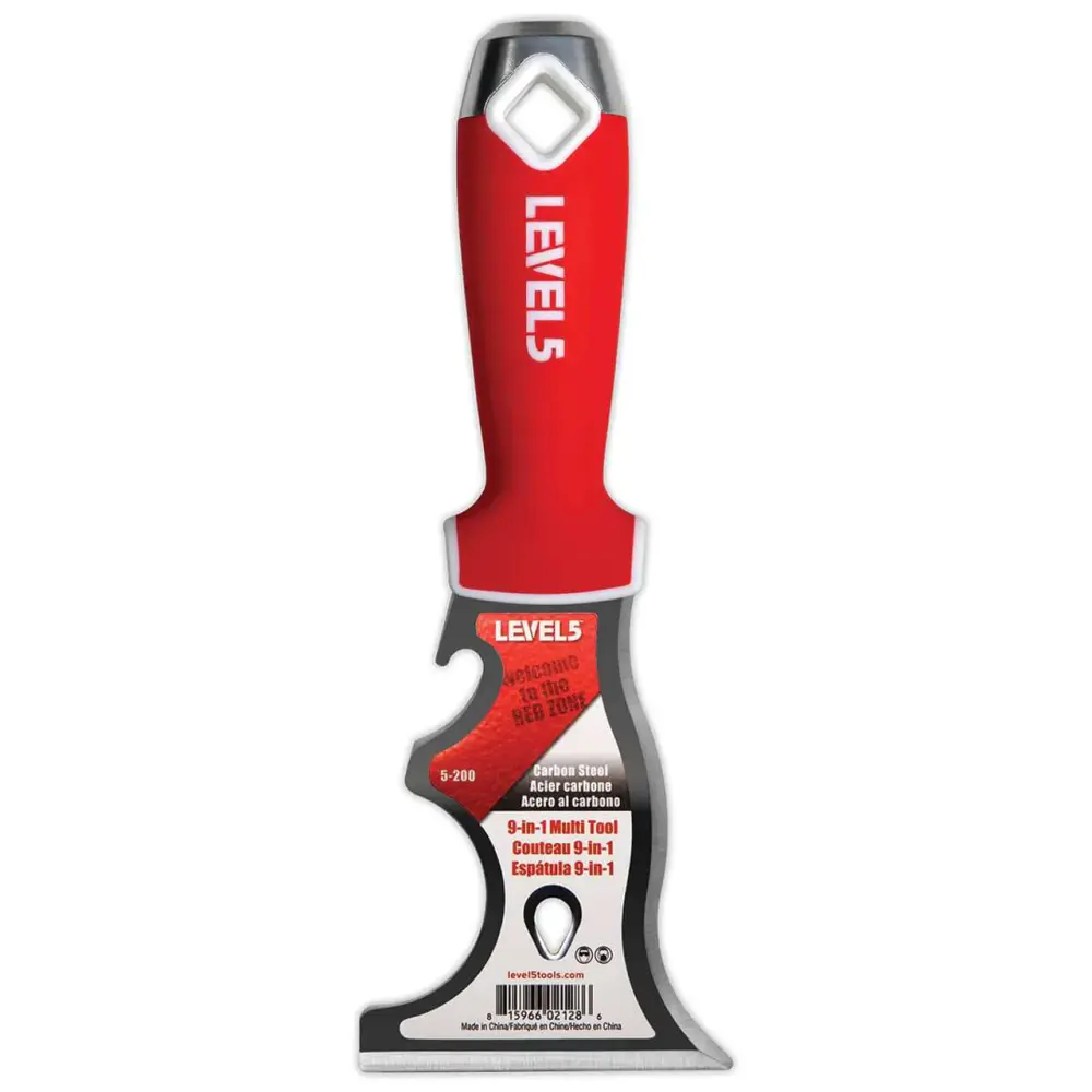 Level 5 Tools 5-200 9--1 Carbon Inoxidable Painter's Knife w/ Soft Grip Handle
