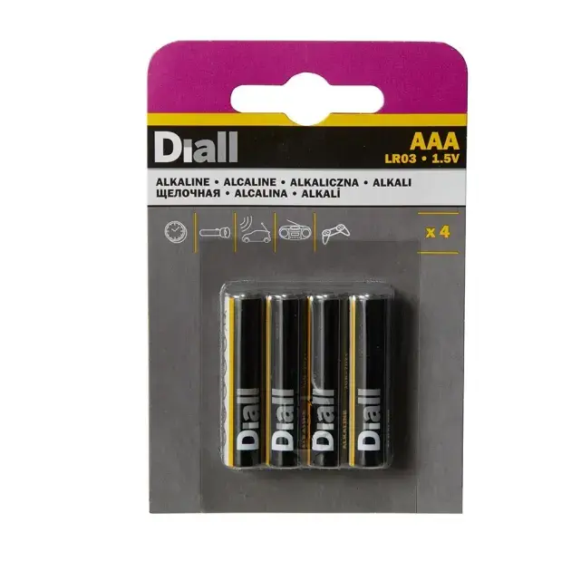 Pack 4 pilas alcalinas aaa diall