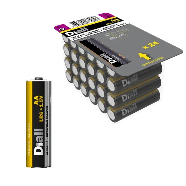 Pack 24 pilas alcalinas aa diall