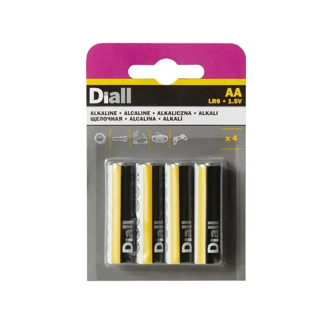 Pack 4 pilas alcalinas aa diall