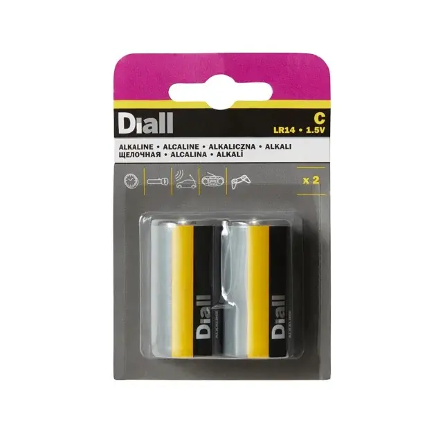 Pack 2 pilas alcalinas lr14 diall
