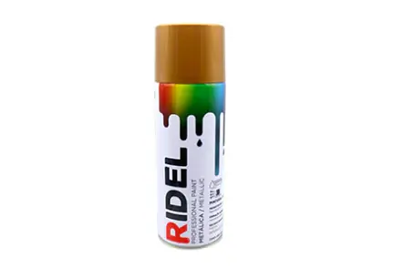 Pintura en Aerosol 400 ml/280gr Color Oro 18k, Ridel PA-MO18K. Aplicable sobre Pintura Vieja