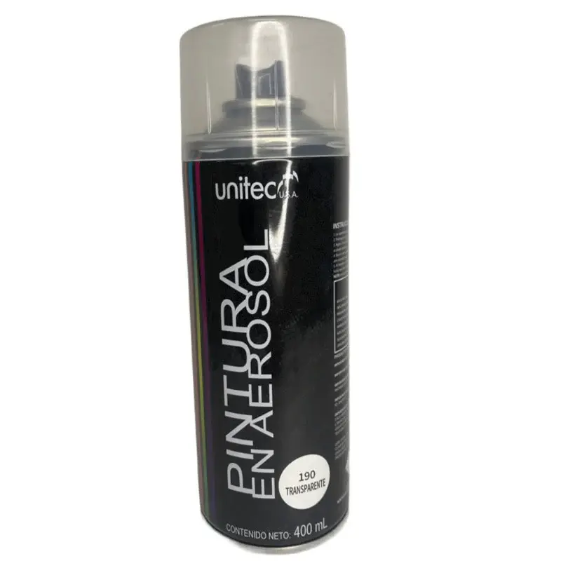 Pintura En Spray - Aerosol UNITEC 400G Color Transparente Resplandeciente #190