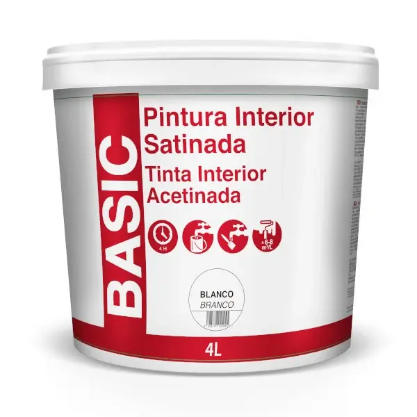 Pintura interior blanca satinada 4 l       