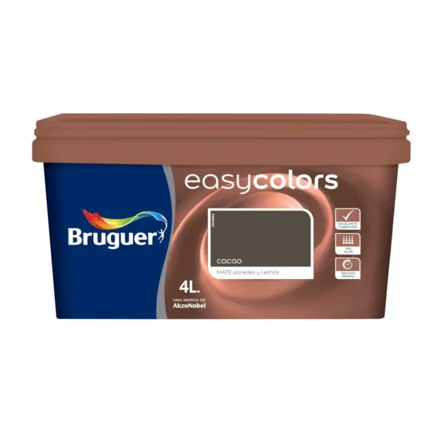 Pintura color easycolors cacao 4l bruguer