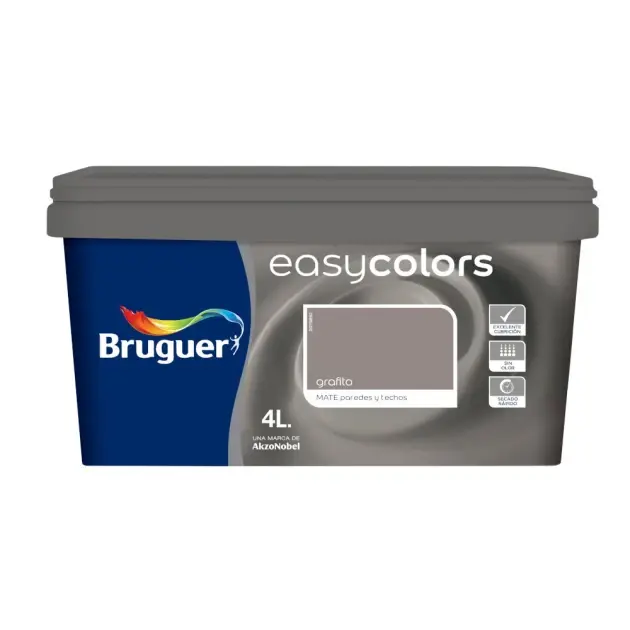 Pintura color easycolors grafito 4l bruguer