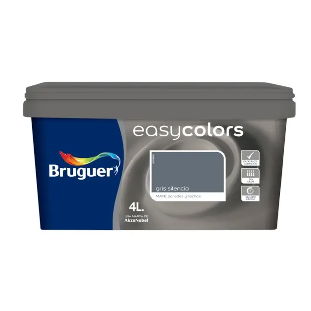 Pintura color easycolors gris silencio 4l bruguer