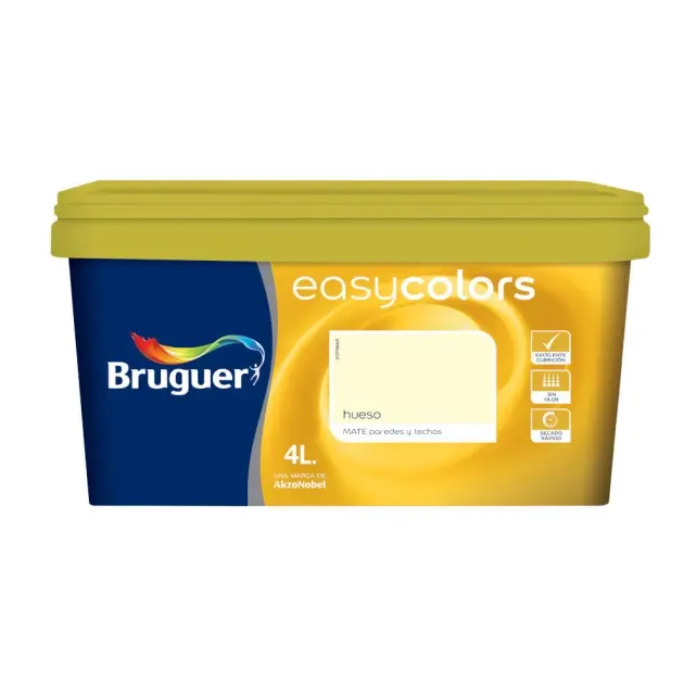 Pintura color easycolors hueso 4l bruguer