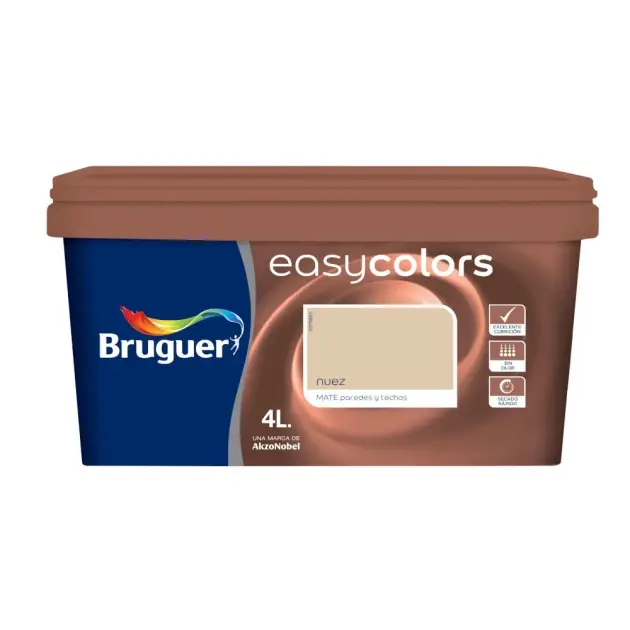 Pintura color easycolors nuez 4l bruguer