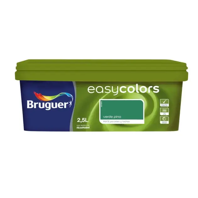 Pintura color easycolors verde pino 2,5l bruguer