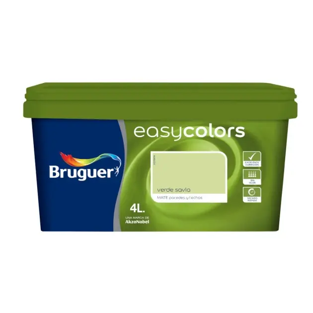 Pintura color easycolors verde savia 4l bruguer