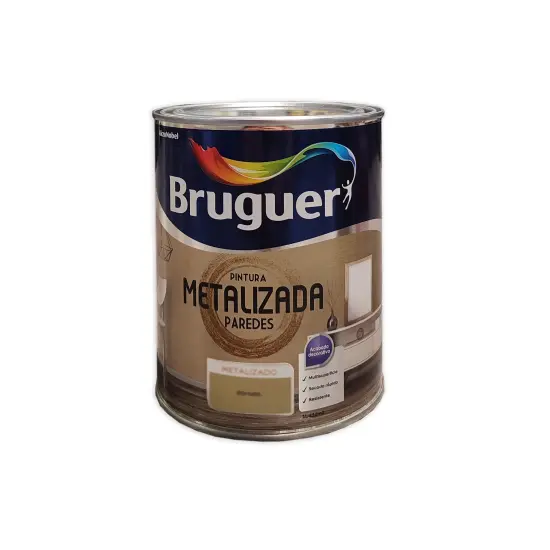 PINTURA METALIZADA PAREDES DORADO 1 LT Bruguer