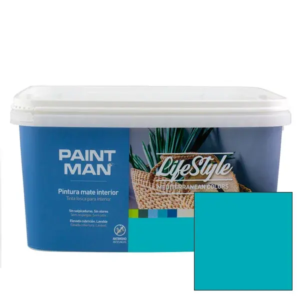 Pintura interior paintman lifestyle mediterranean azul turquesa 4l