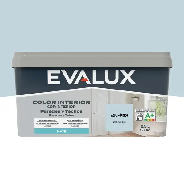 Pintura interior azul nórdico 2,5 L Evalux