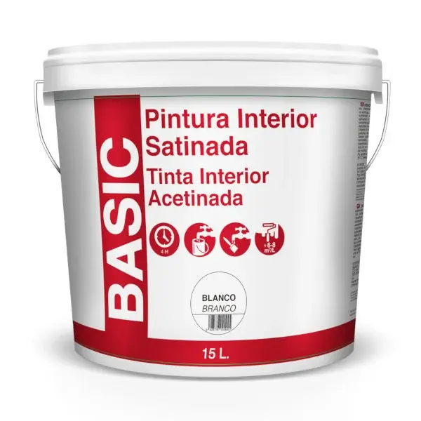 Pintura interior blanca satinada 15 l       